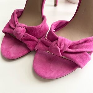 Enzo Angiolini Pink Suede Knot Heels 7.5